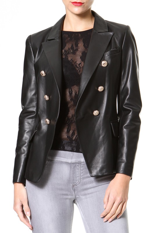 FF Lamb Leather Military Blazer | DeeDee Freeman